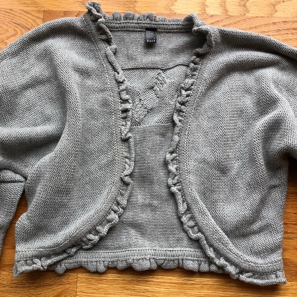 Bloch Grey Dance Shrug Cropped Cardigan Sweater - Picture 4 of 7